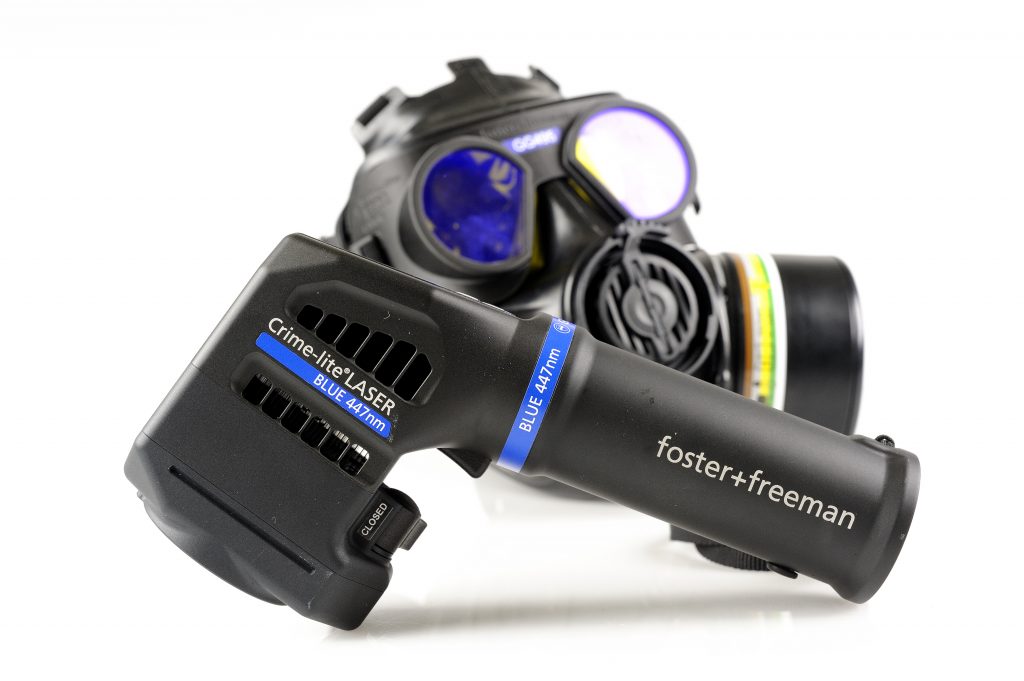 Crime-lite LASER for use with full-face CBRN respirator mask